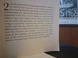 Image of the bottom half of page 5 of the book, Without Terminus: untraining an archive by chaun webster. 
