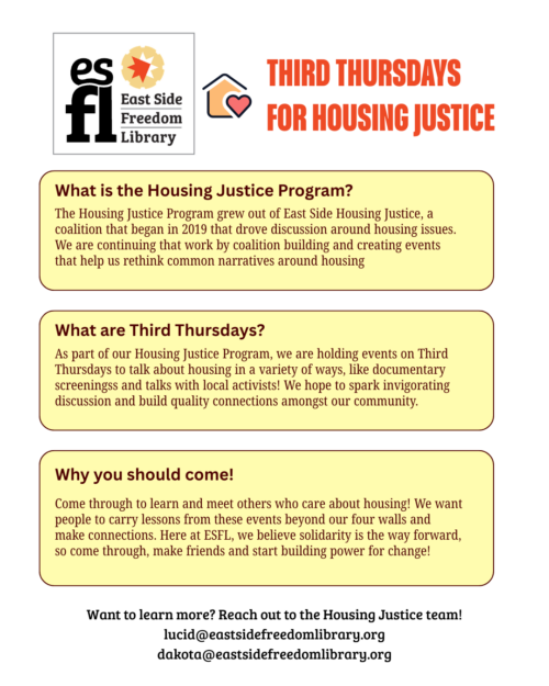 Third Thursdays for Housing Justice - What and Why