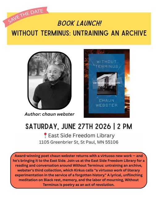 Book Launch - Without Terminus by Chaun Webster